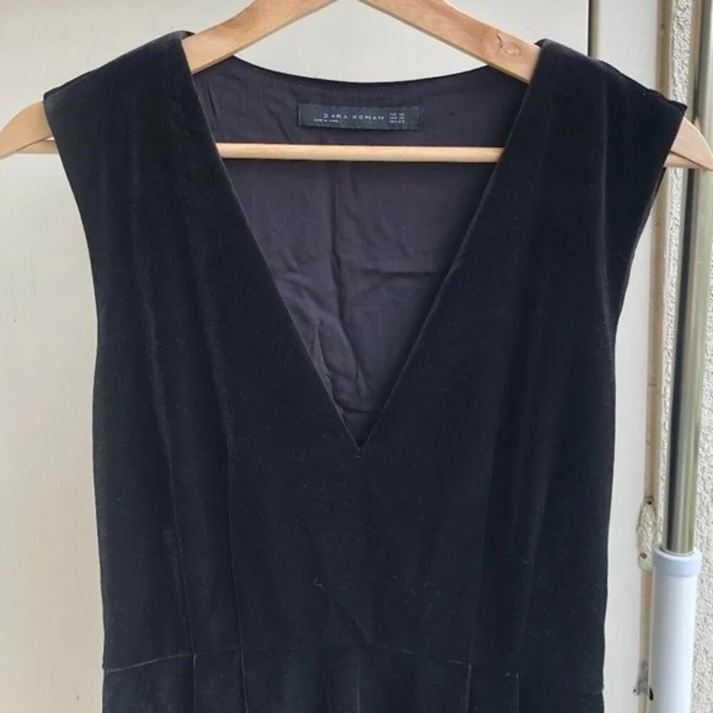 Zara Woman Black Velvet Top Size XS - Picture 7 of 9